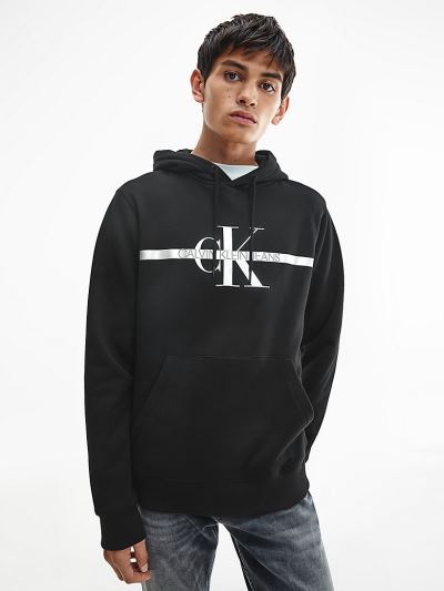 Calvin Klein Ruhák HU372434 | Calvin Klein Logo Férfi Kapucnis Pulóver Fekete